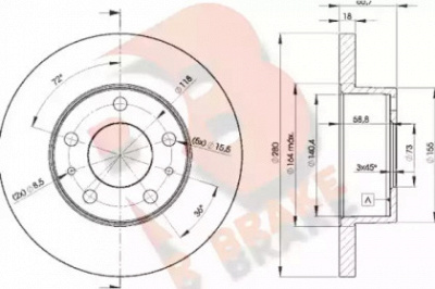 R BRAKE 78rbd24680 -  Тормозной диск